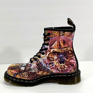 1460 cbgb printed leather lace up boots